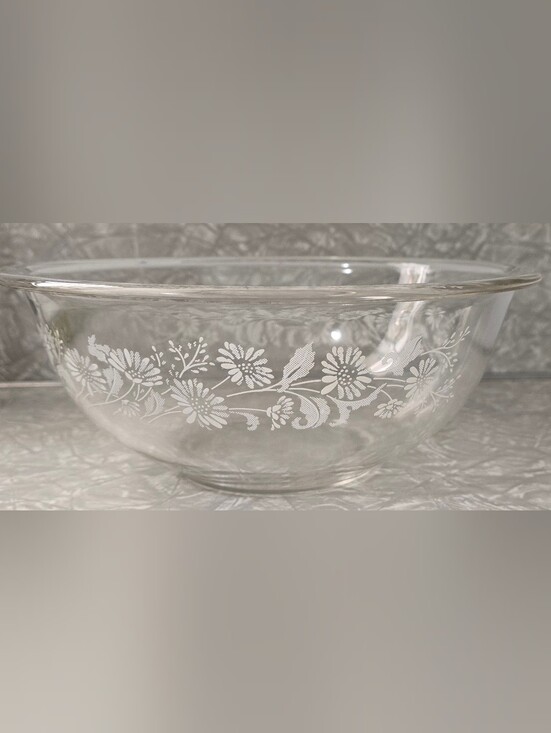 Pyrex Other - Pyrex Clear Colonial Mist White Lace Set Of 3 Mixing Bowls